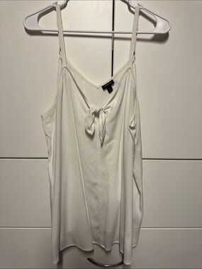 torrid Cream Ribbed Tie-Front Camisole